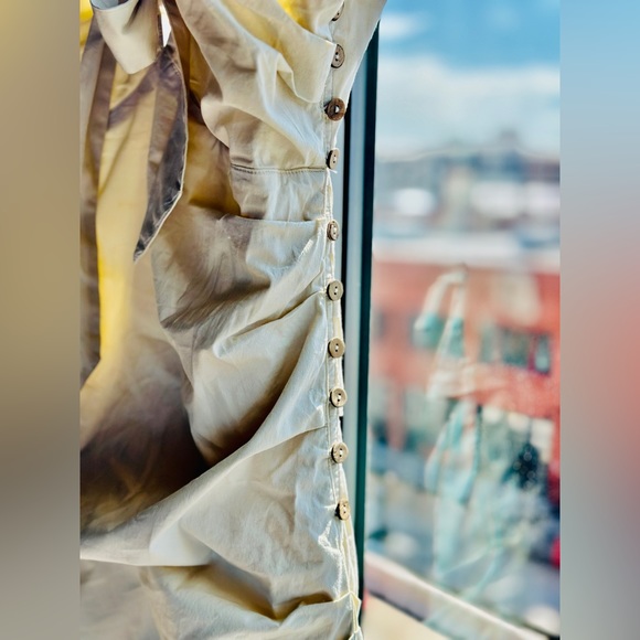 NWT | Free People SS21 - “Technical Organic Cotton Linen” Halter Wrapped Dress - Picture 3 of 13